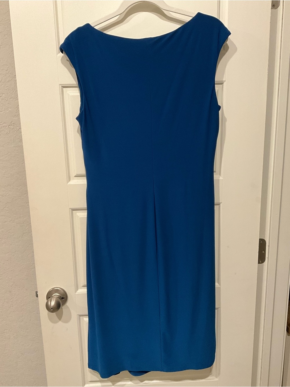 CHAPS Large Royal Blue Ruched Ruffle Sheath Dress - Picture 2 of 4